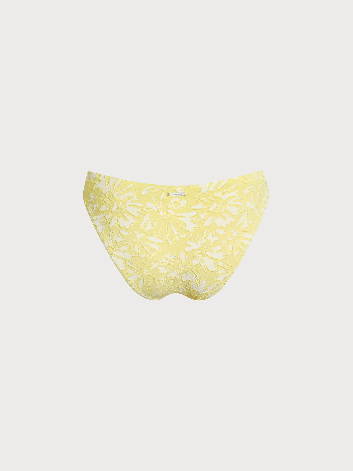 Yellow Textured O-Ring Bikini Bottom
