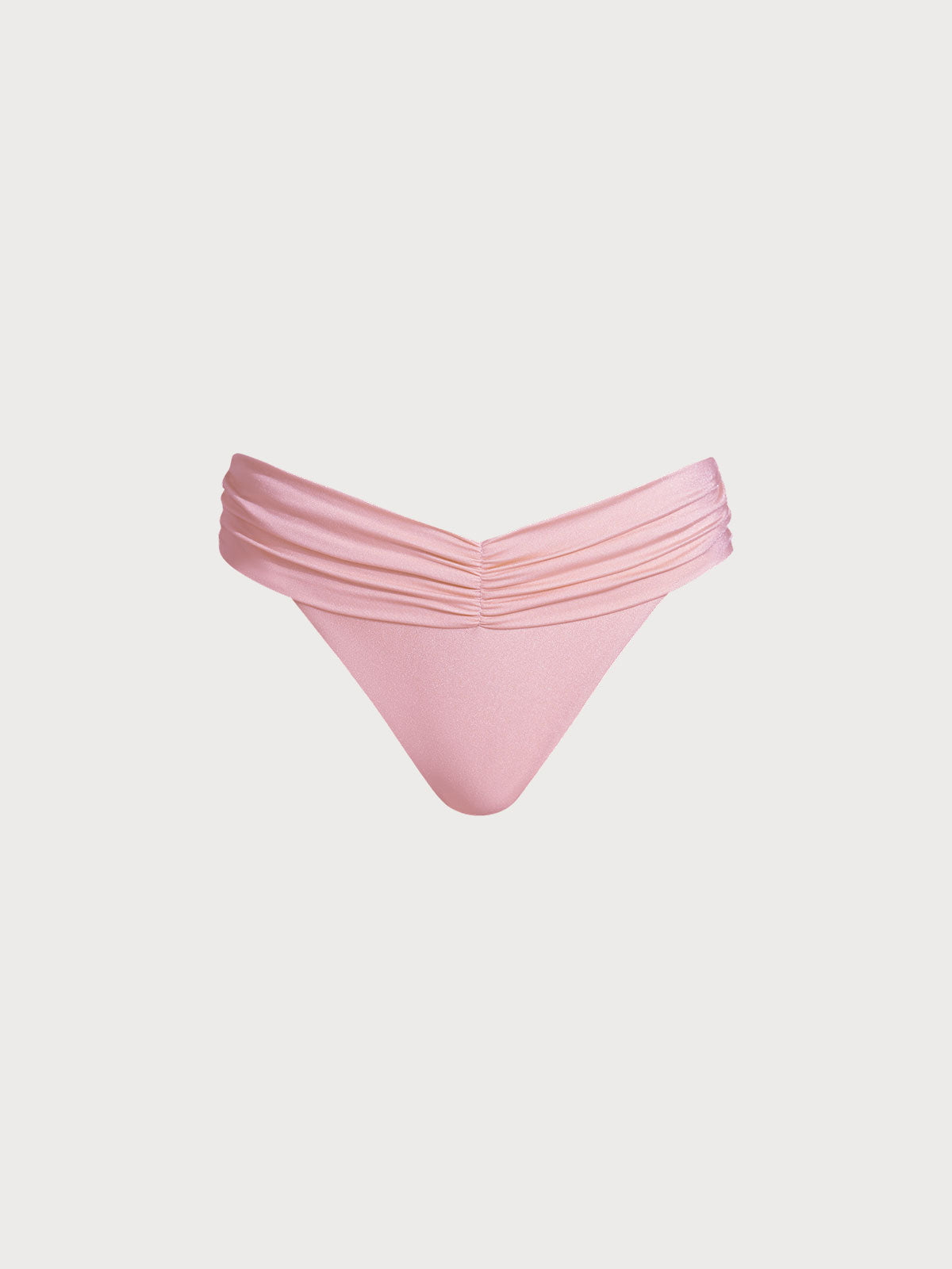 Pink Ruched Bikini Bottom