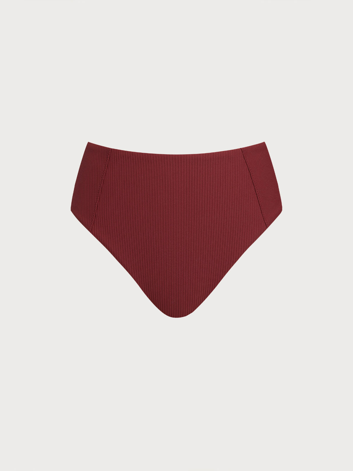 Wine Red Seam Full Coverage Bikini Bottom