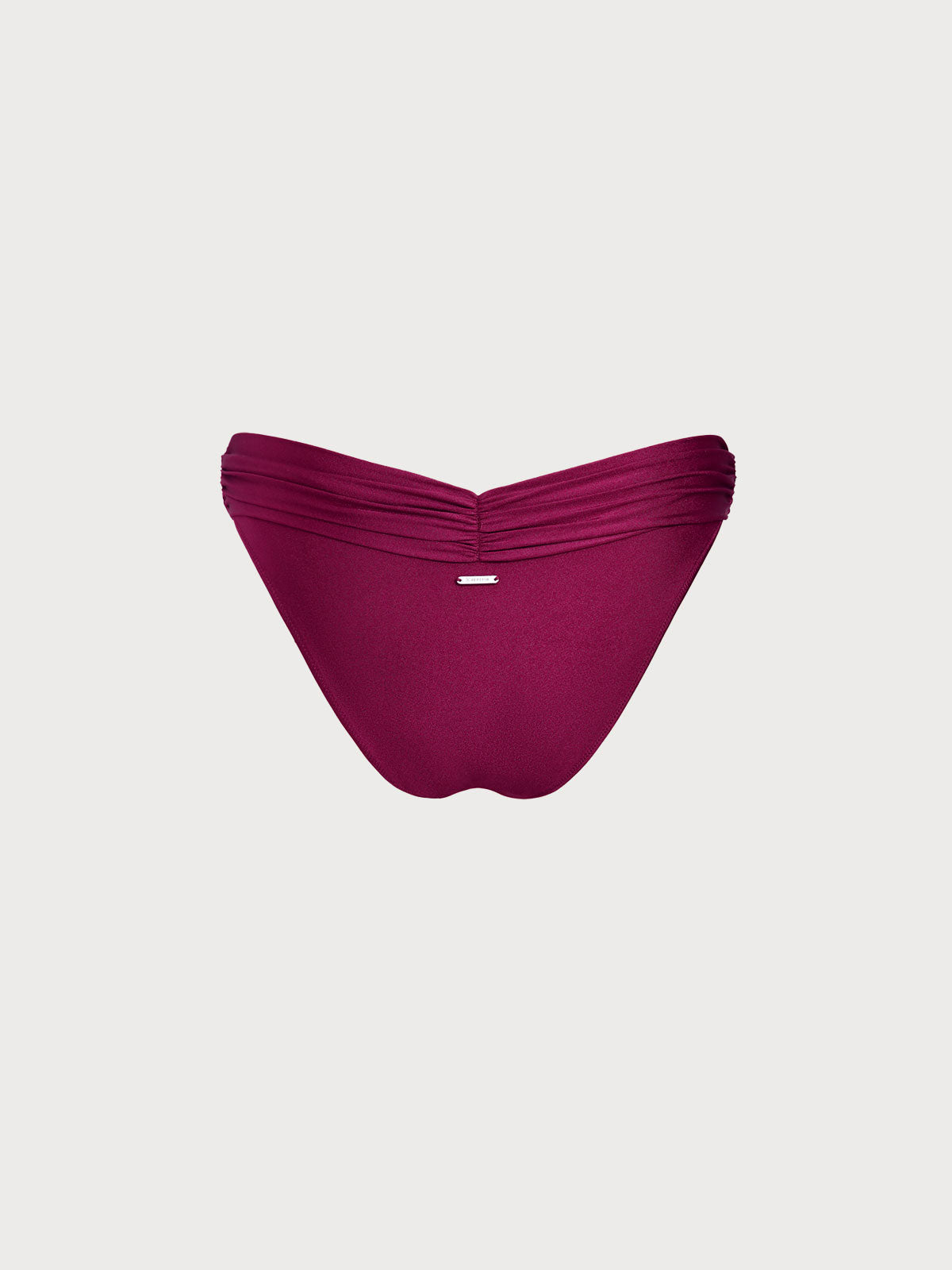 Burgundy Ruched Bikini Bottom