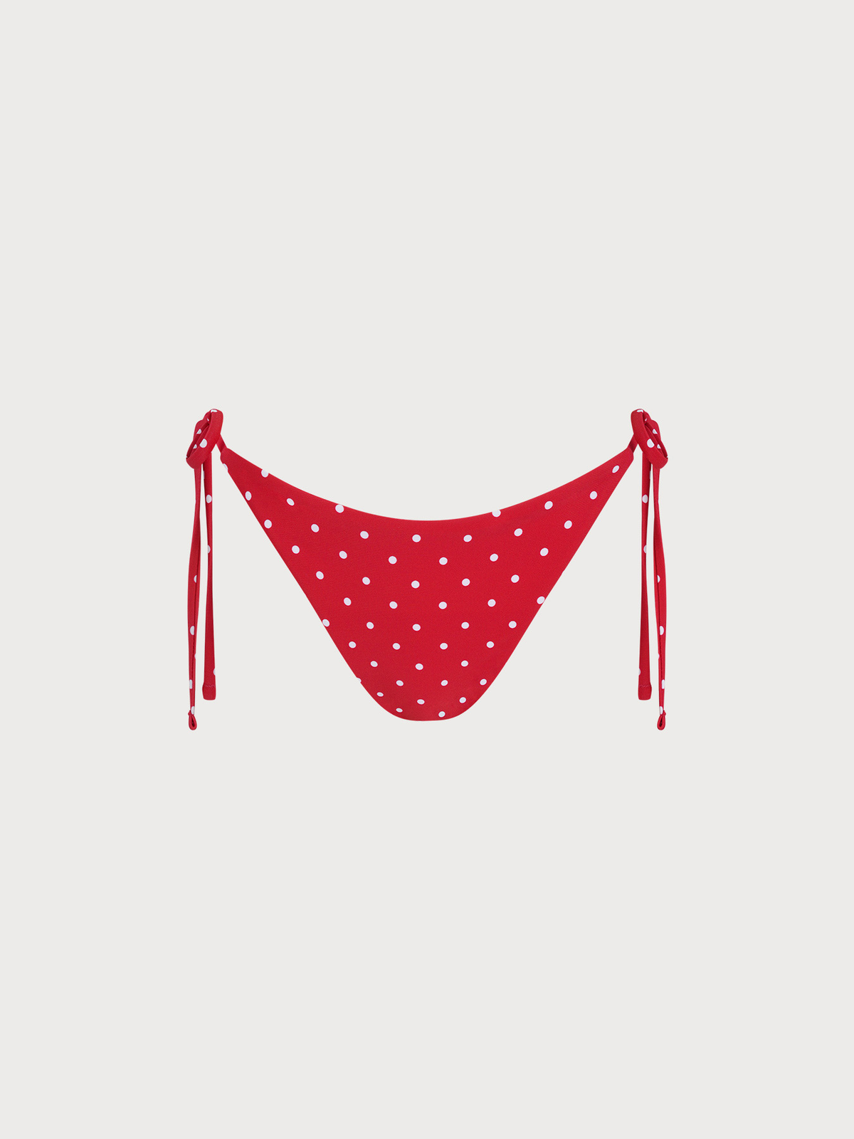 Red Print Polka Dot Tie Bikini Bottom