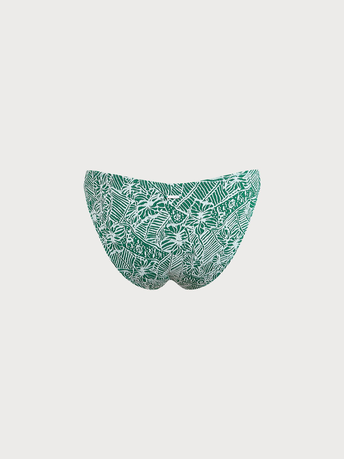 Green Textured Elastic Bikini Bottom