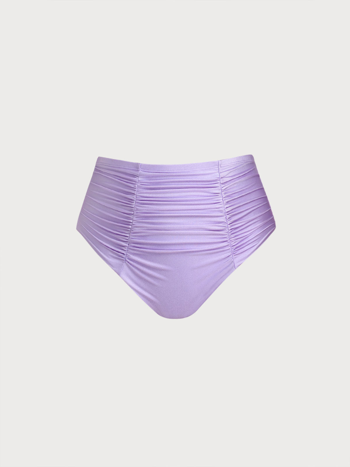 Purple Textured Ruched Plus Size Bikini Bottom