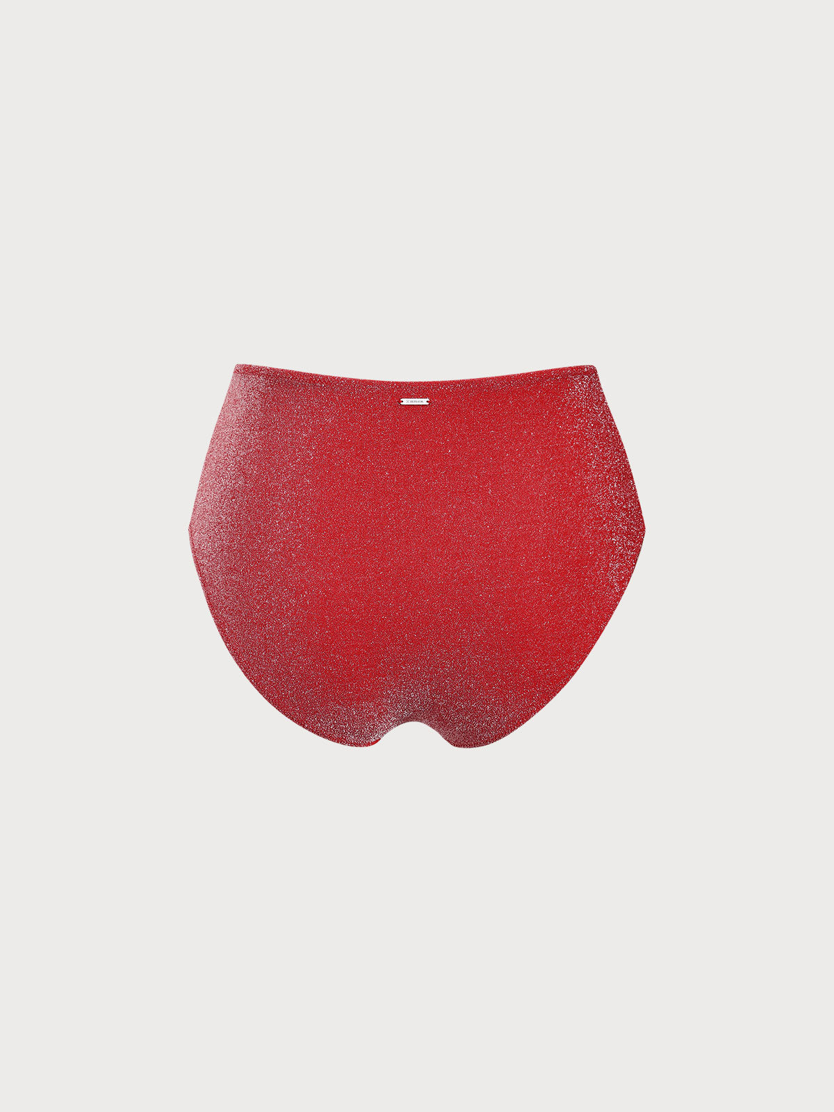 Red Lurex V Cut Plus Size Bikini Bottom