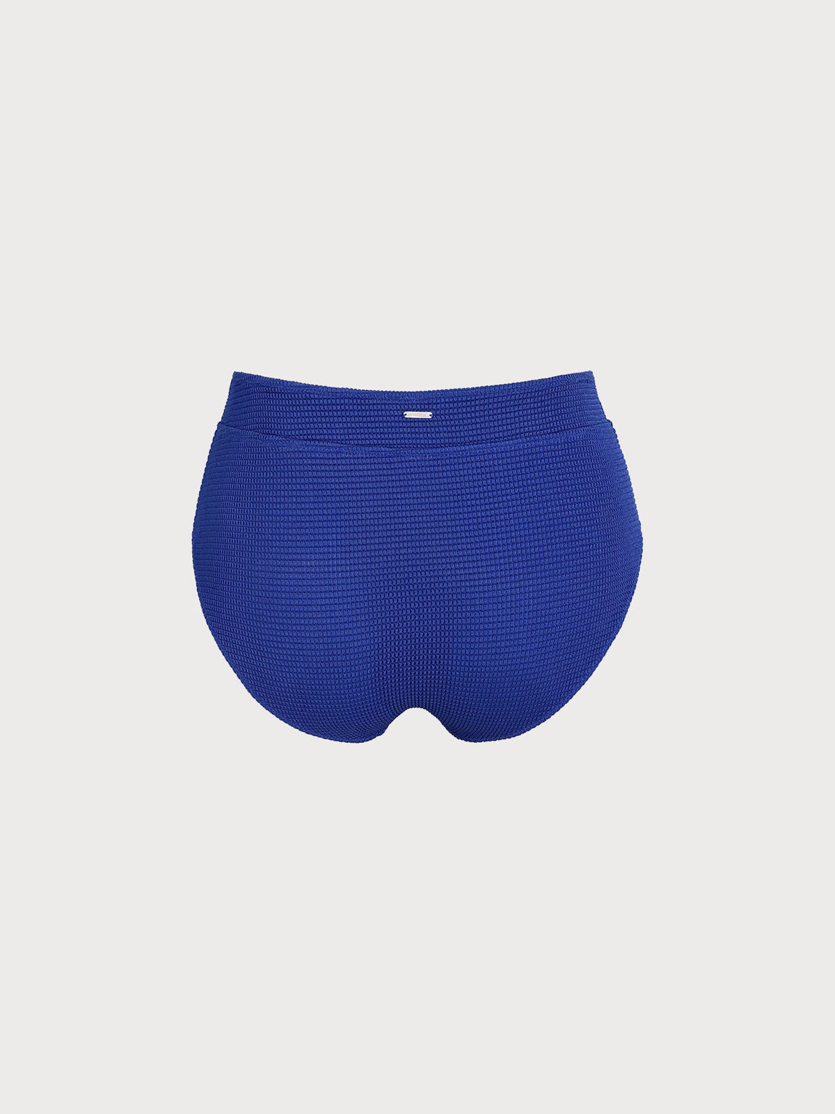 Blue Textured V Cut Plus Size Bikini Bottom