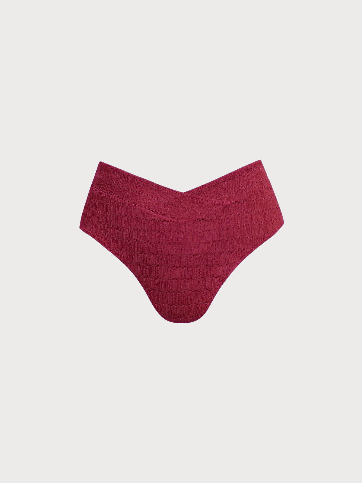 Red V Cut Plus Size Bikini Bottom