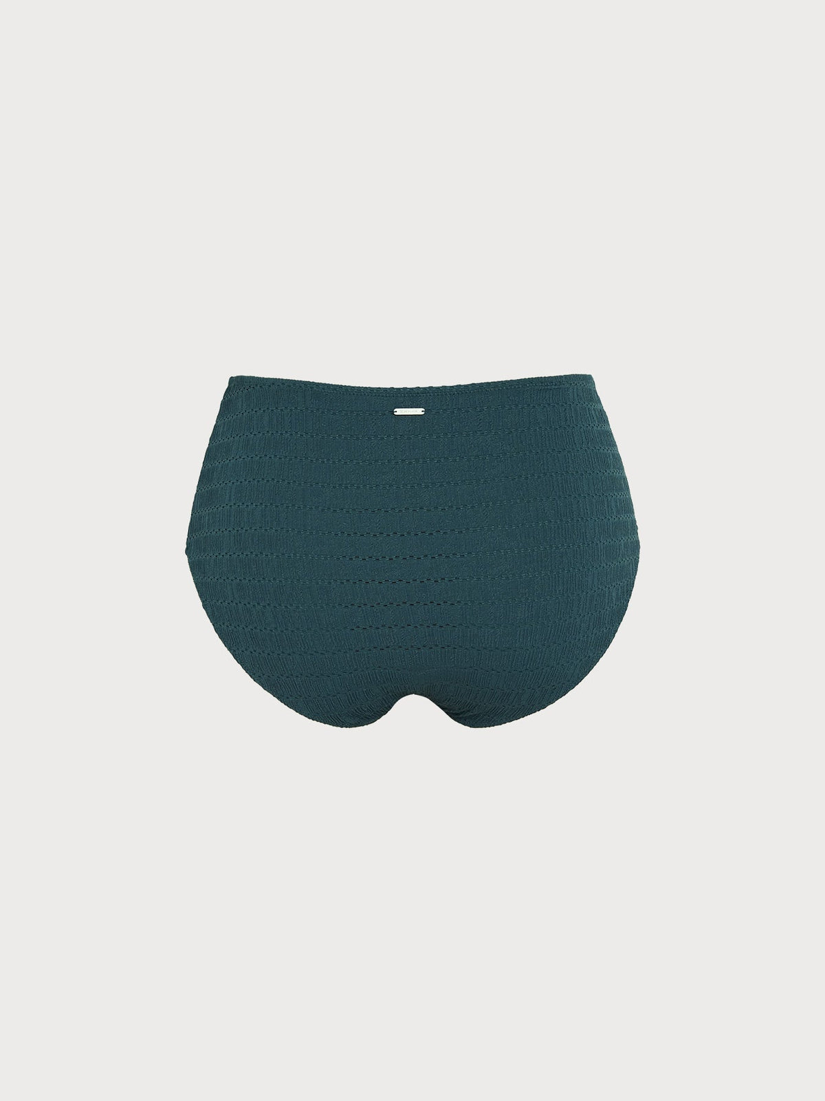 Dark Green Textured Plus Size Bikini Bottom