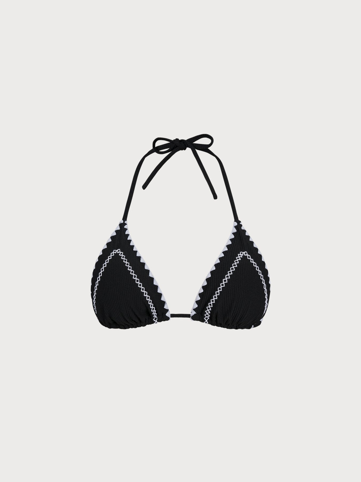 Black Stitch Triangle Bikini Top
