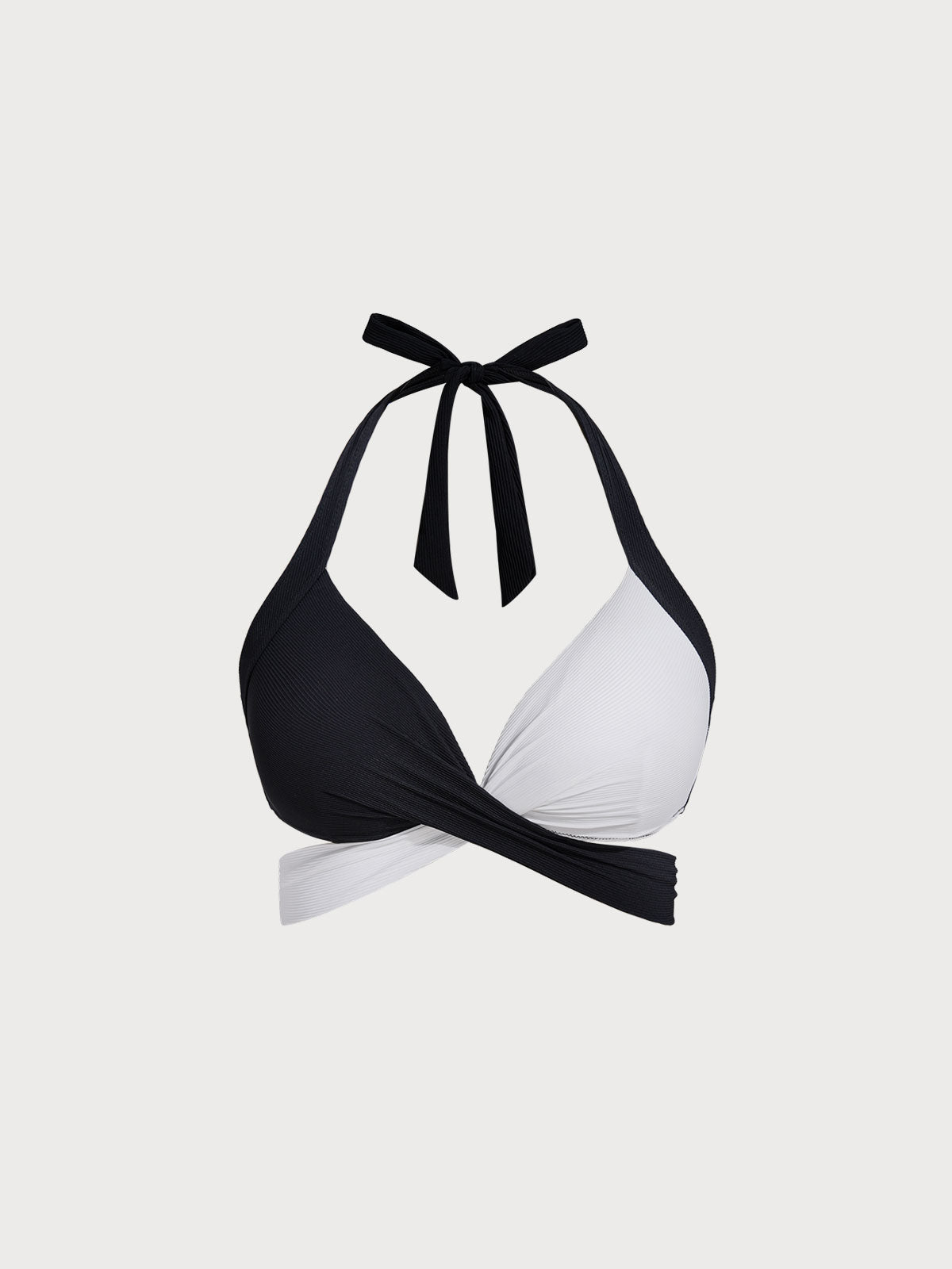 Black & White Triangle Plus Size Bikini Top