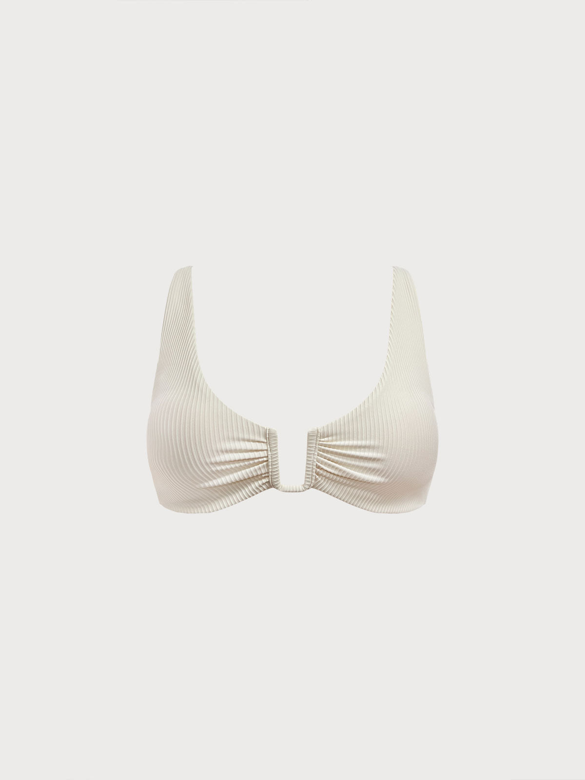 Off White U-Ring Cross Back Bikini Top