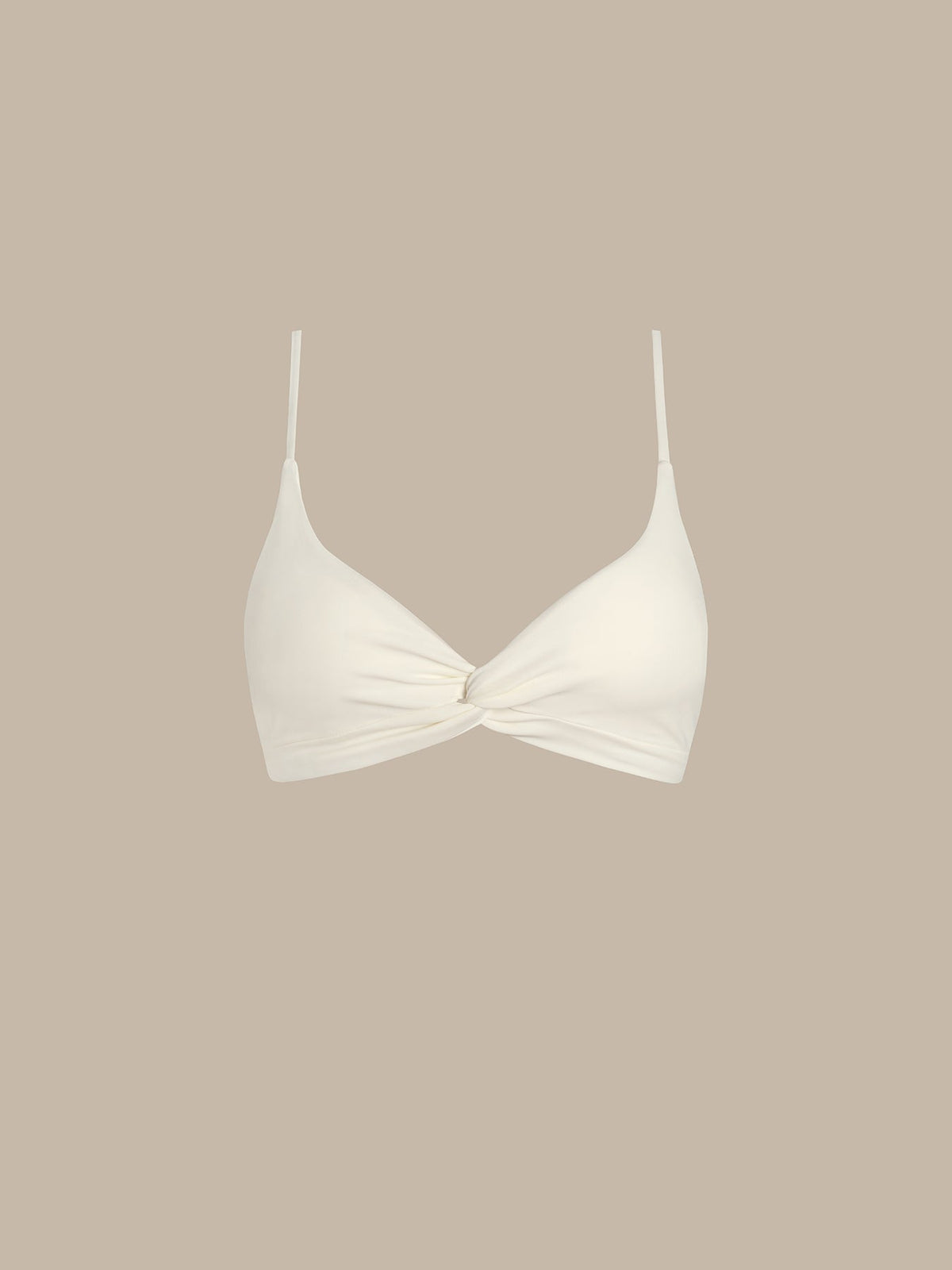 ECONYL® Off White Twist Bikini Top