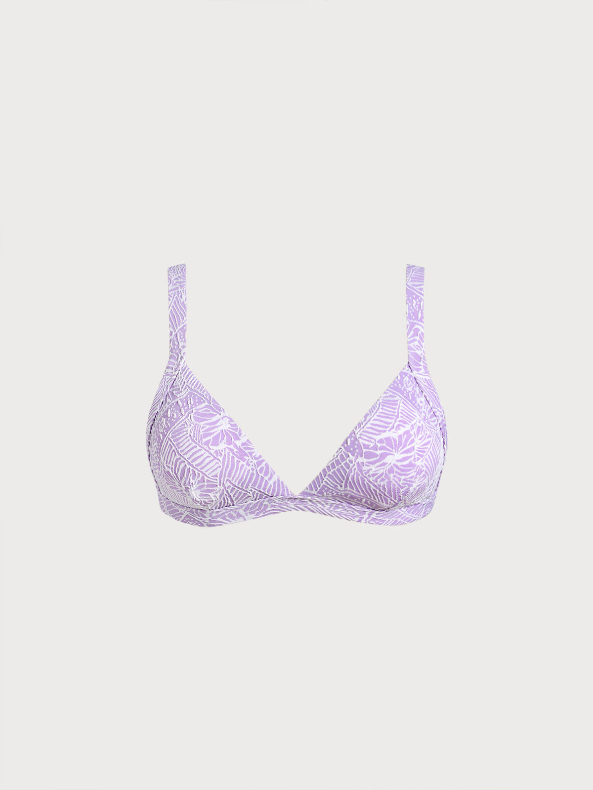 Purple Textured V Neck Bikini Top