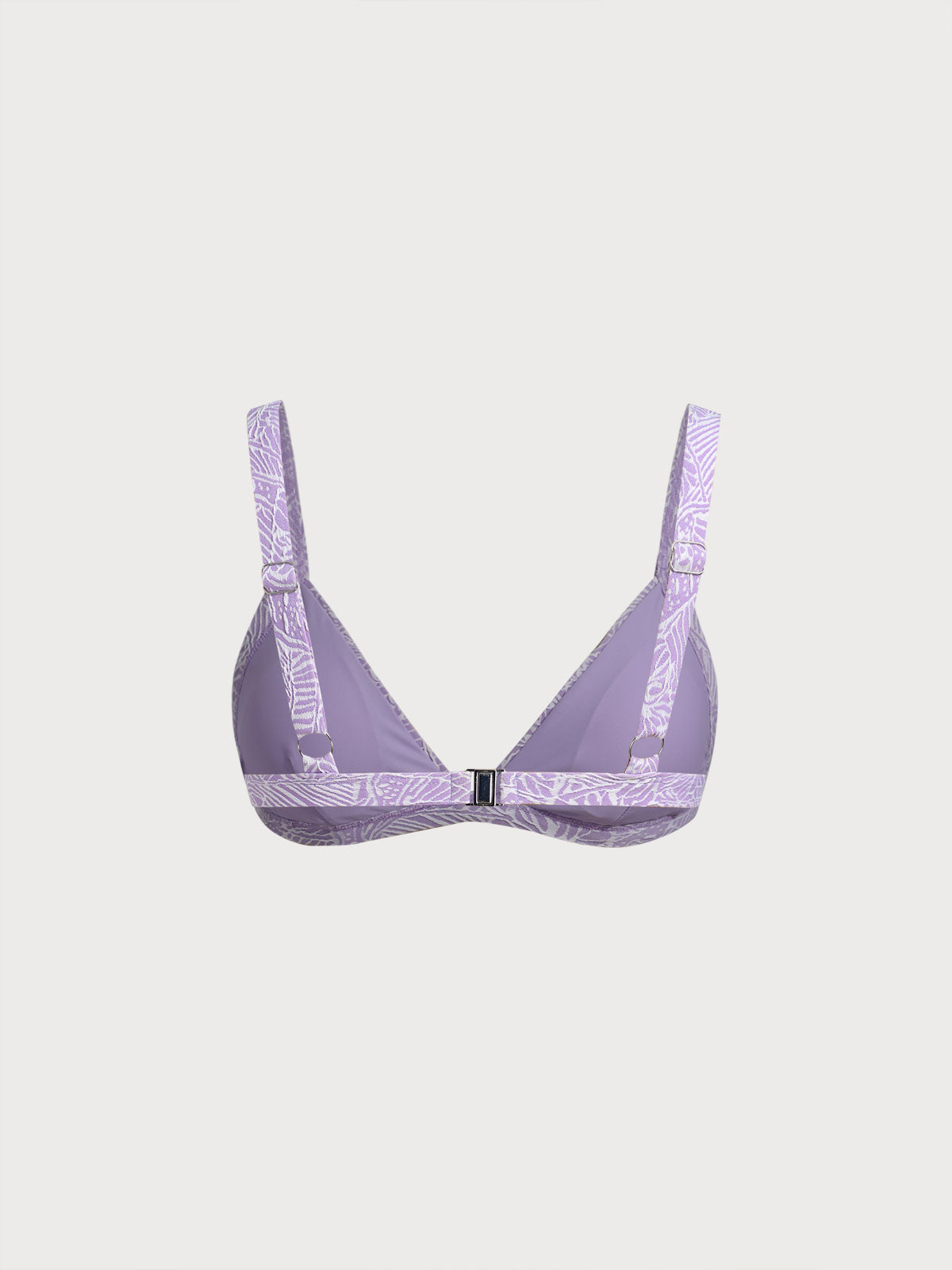 Purple Textured V Neck Bikini Top