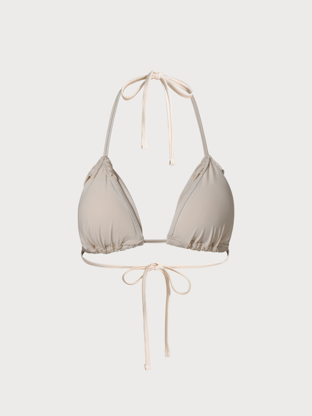 Off White Ruched Bikini Top