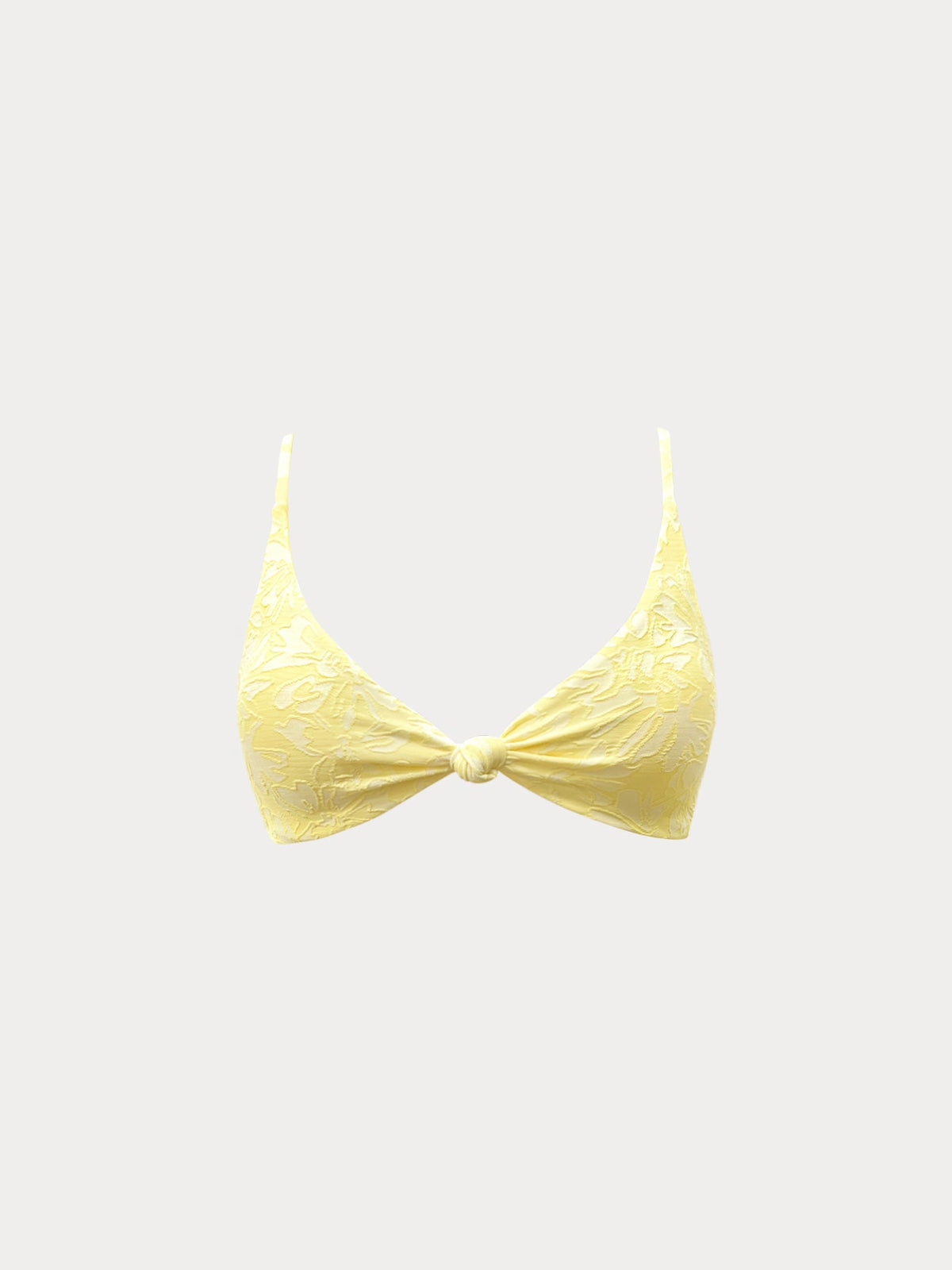 Yellow Bloom Textured Bikini Top
