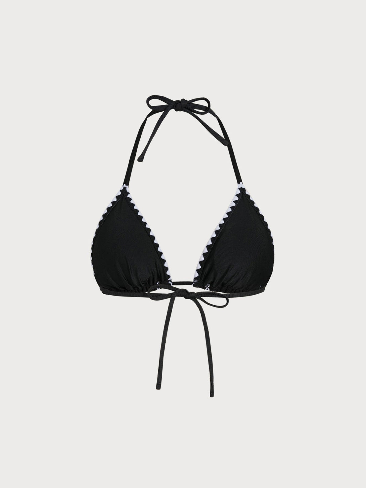 Black Stitch Triangle Bikini Top