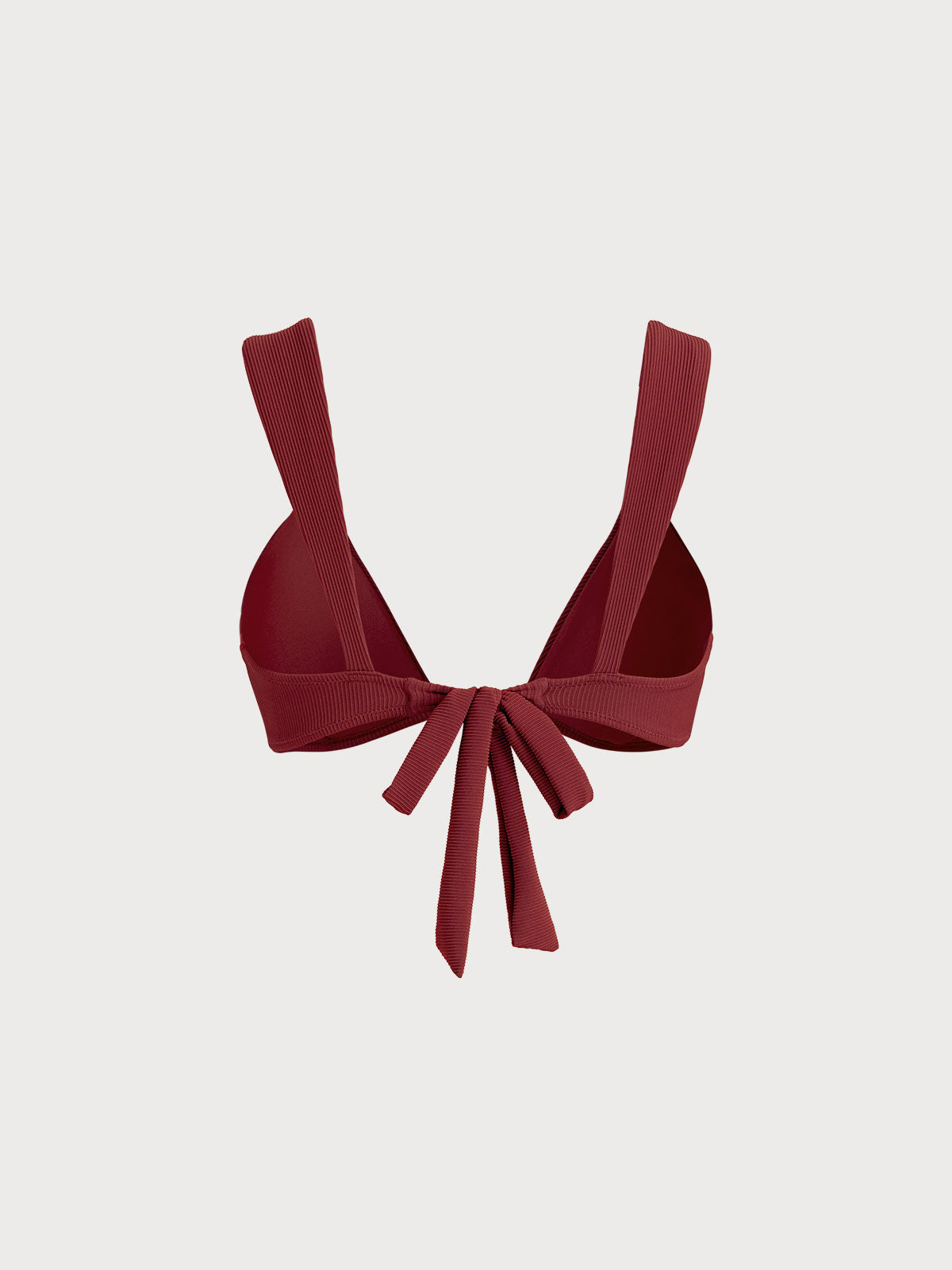 Wine Red Gold-Accented Bikini Top