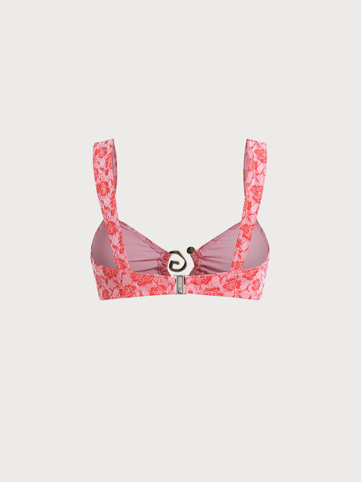 Red Rose Textured Bikini Top