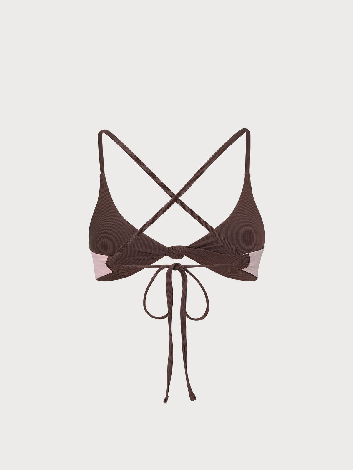 Coffee Reversible X Cross Bikini Top