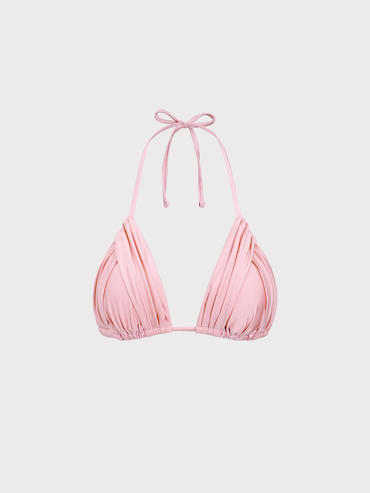 Pink Ruched Bikini Top