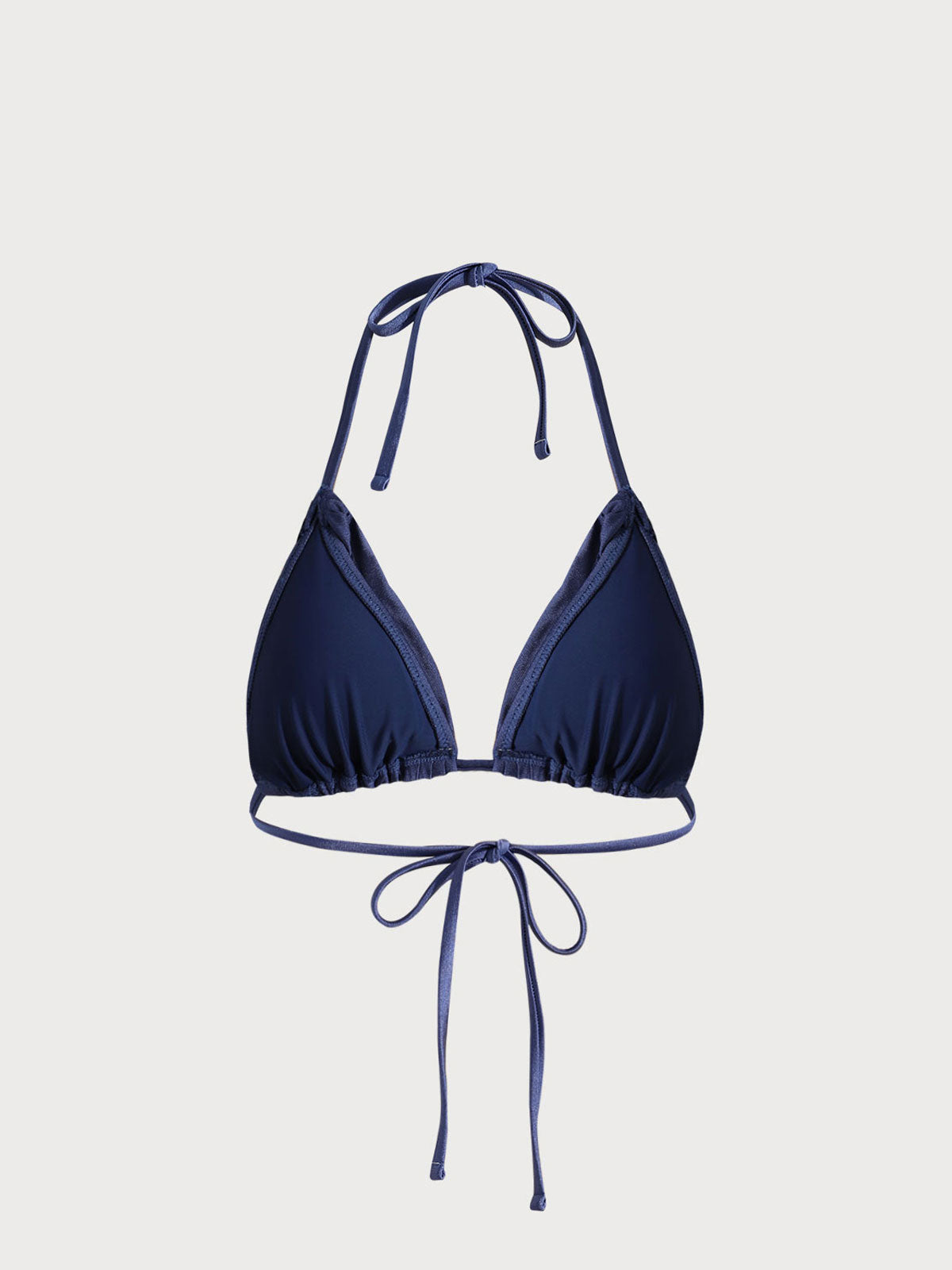 Blue Ruched Bikini Top