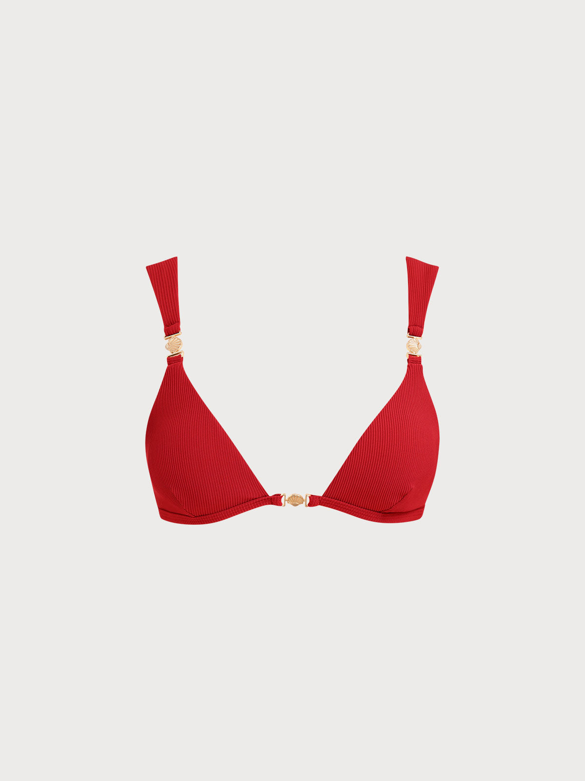 Red Gold-Accented Bikini Top