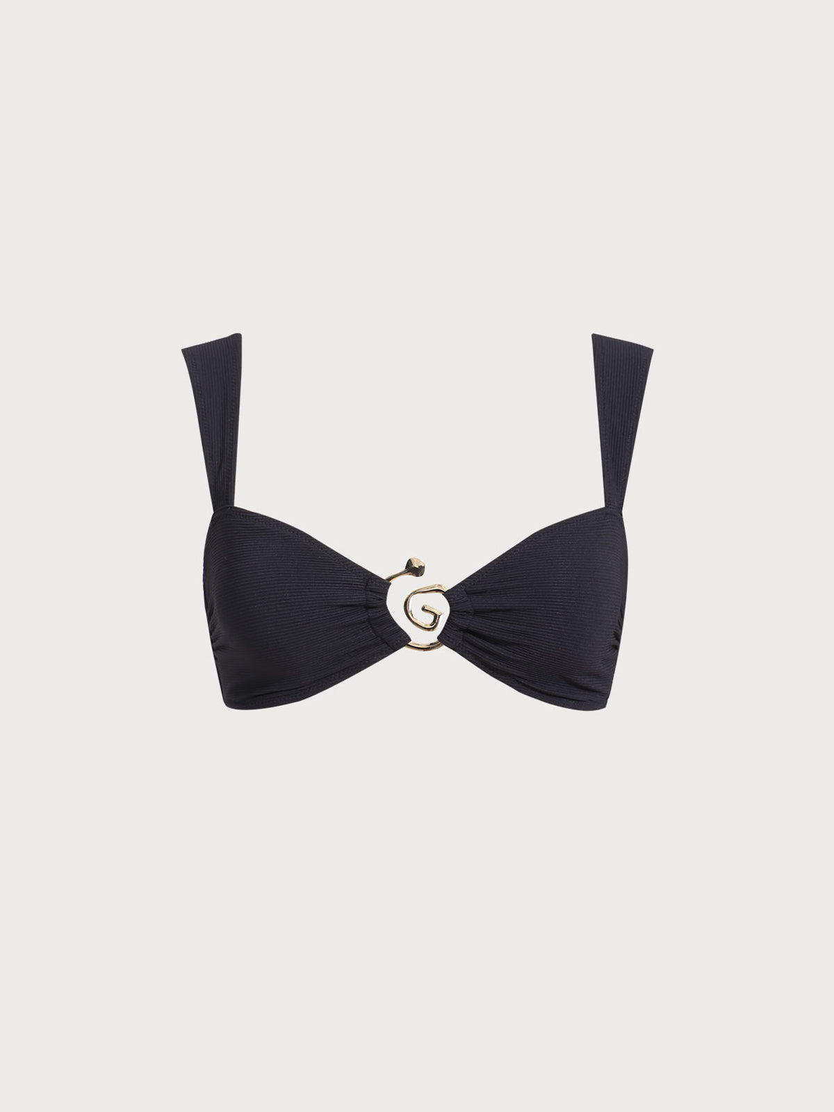 Black Spiral-Bow Bikini Top