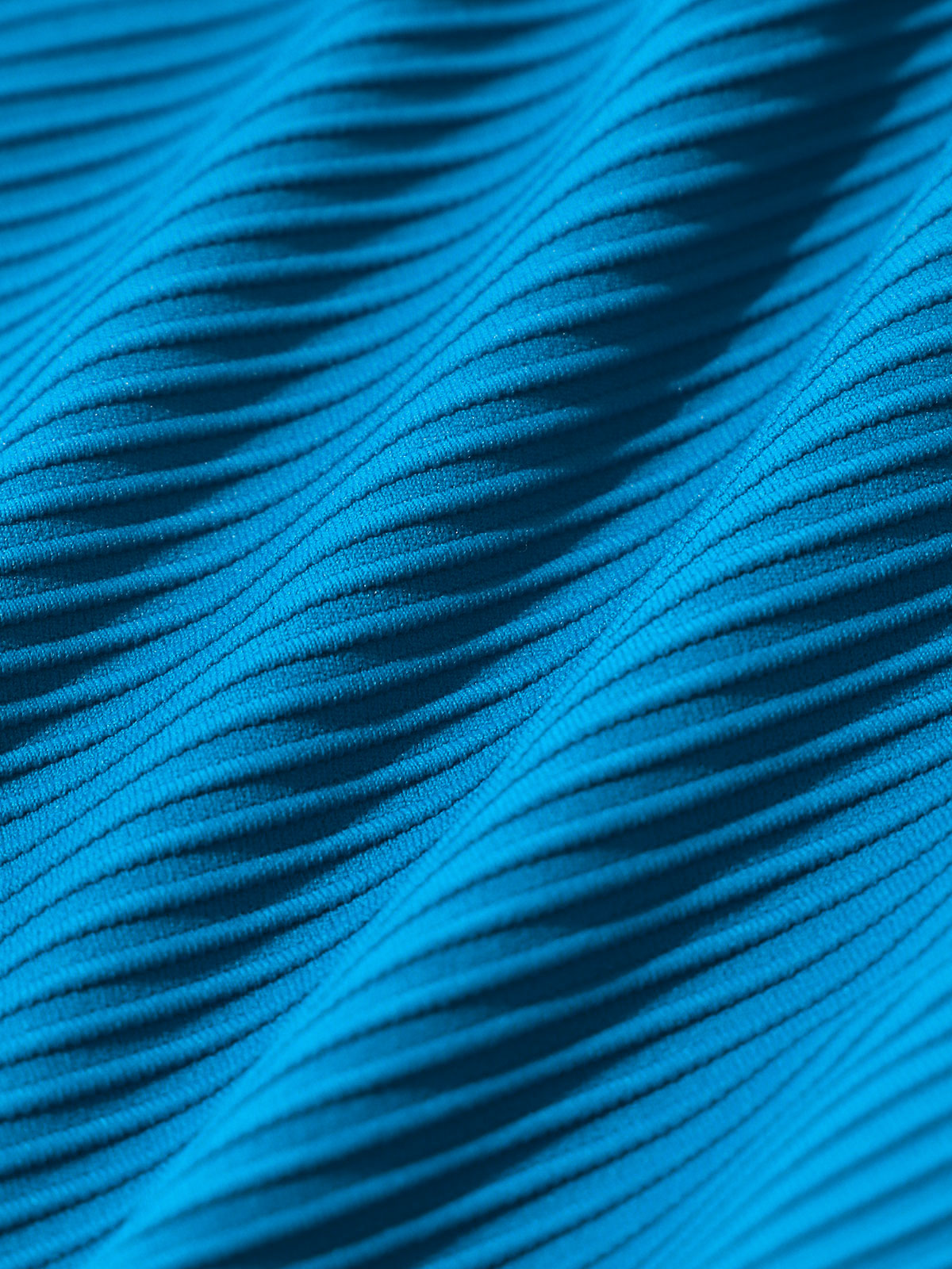 Blue Ribbed Triangle Knotted Bikini Top