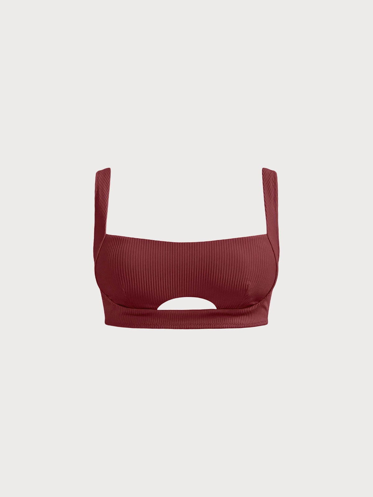 Wine Red Cutout Bikini Top