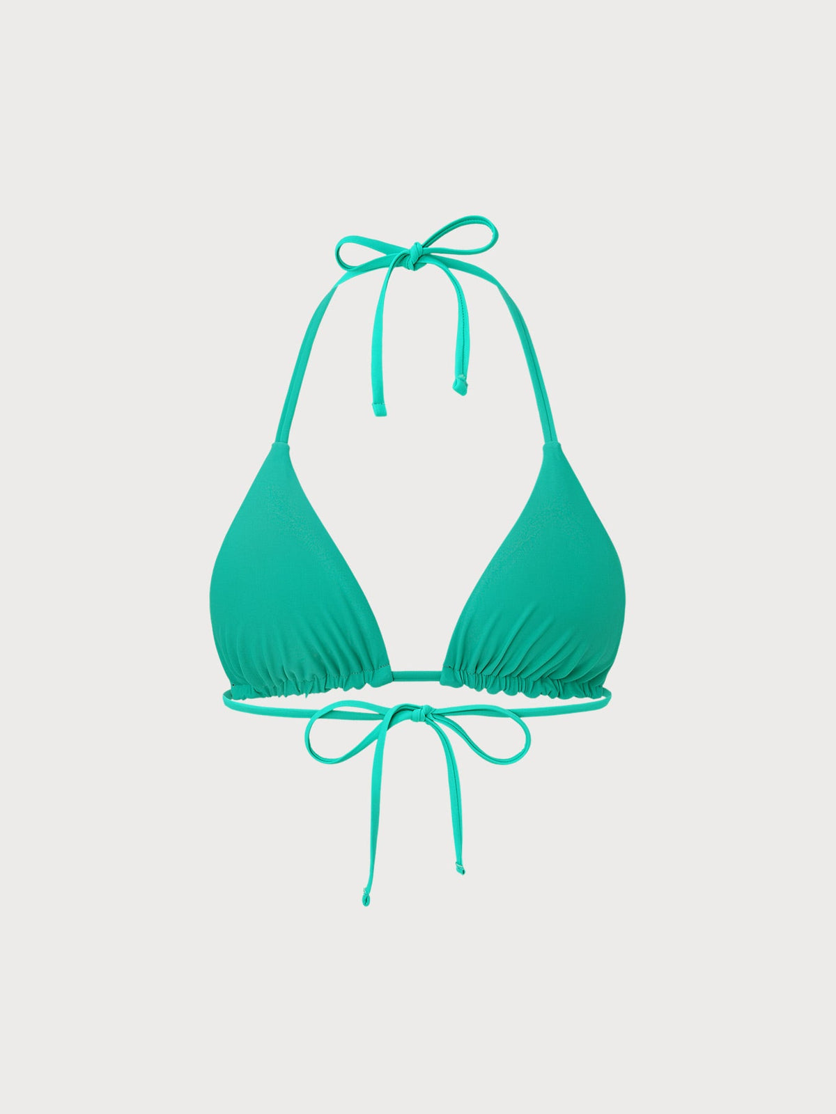 Green Glitter Contrast Triangle Bikini Top