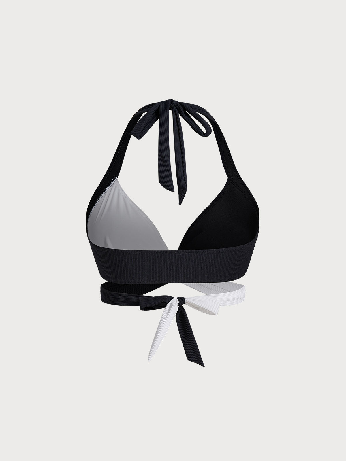 Black & White Triangle Plus Size Bikini Top