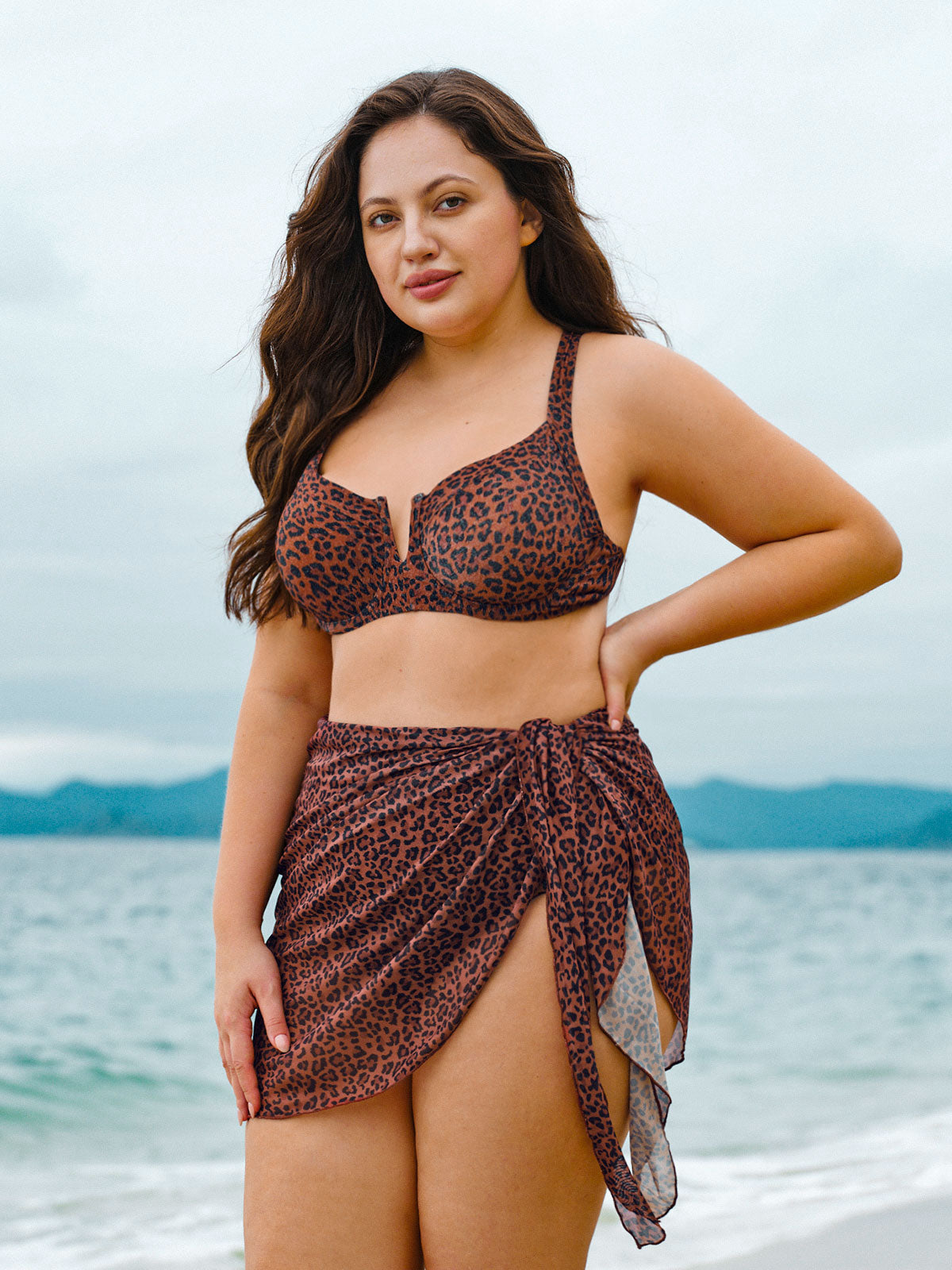 Leopard Print Plus Size Cover-up