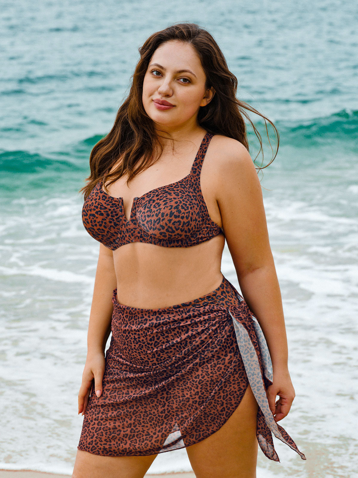 Leopard Print Plus Size Cover-up