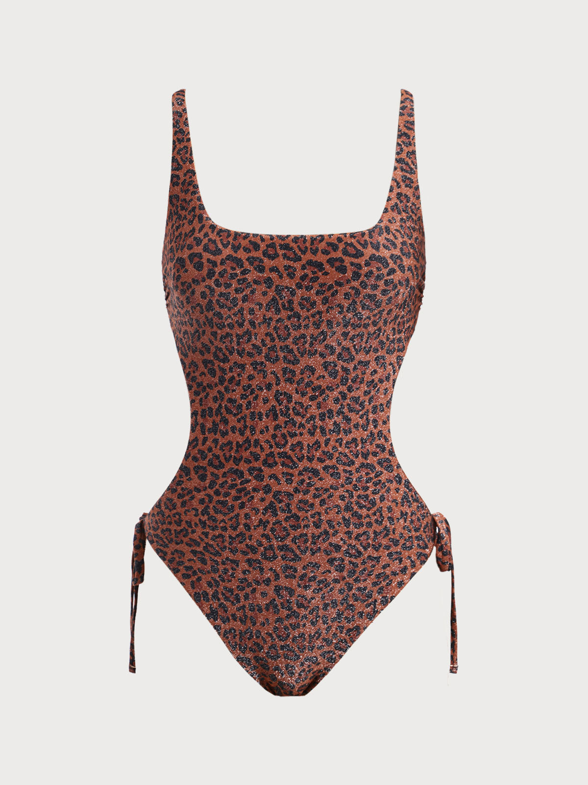 Leopard Print Cross One-Piece Swimsuit