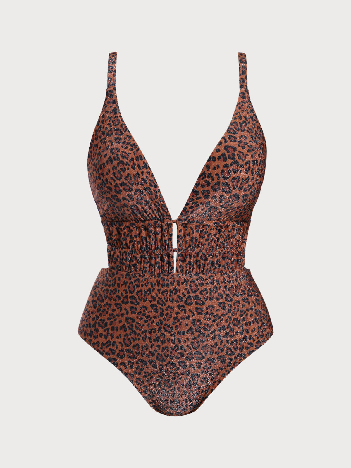 Leopard Print Plus Size One-Piece Swimsuit