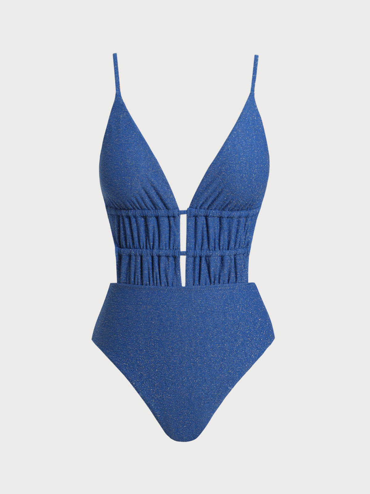 Lurex Drawstring One-Piece Swimsuit