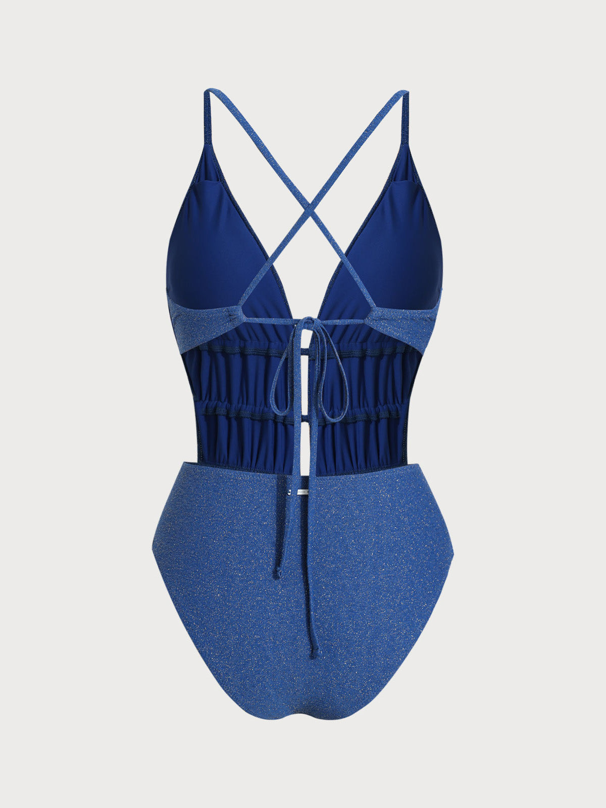 Lurex Drawstring One-Piece Swimsuit