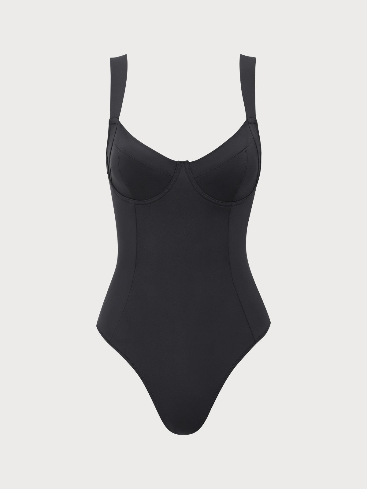 Black Underwire Criss-cross One-Piece Swimsuit