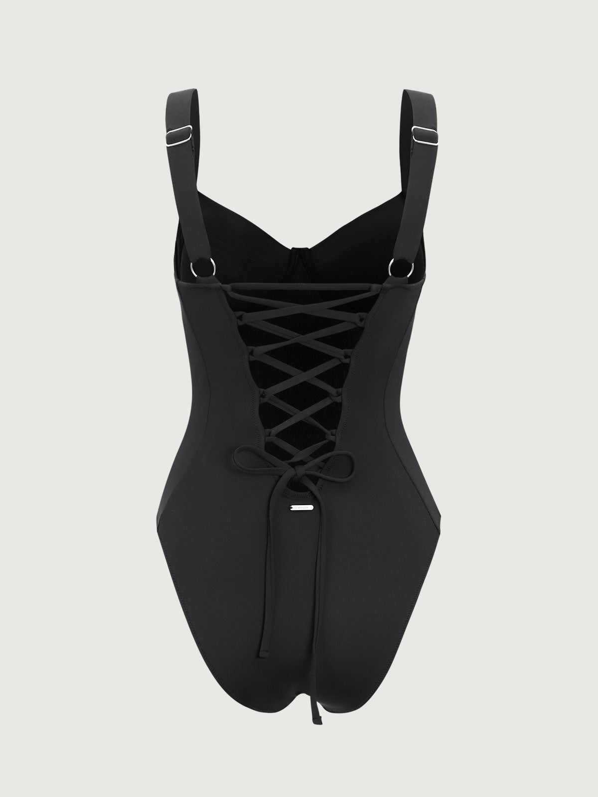 Black Underwire Criss-cross One-Piece Swimsuit