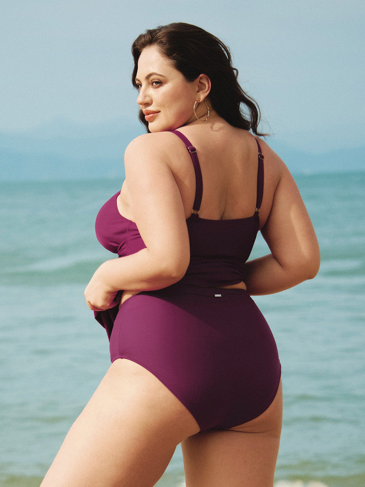 Burgundy Plus Size Tankini Bottom