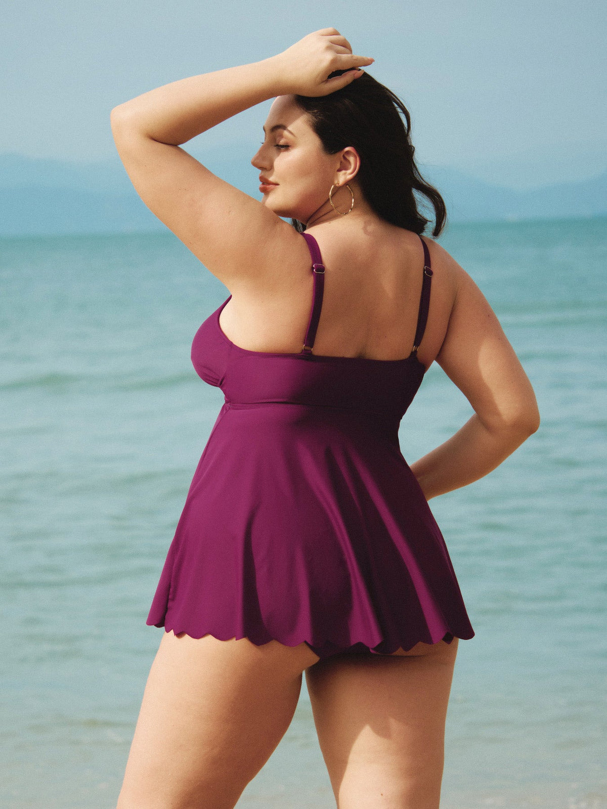 Burgundy Plus Size Tankini Bottom