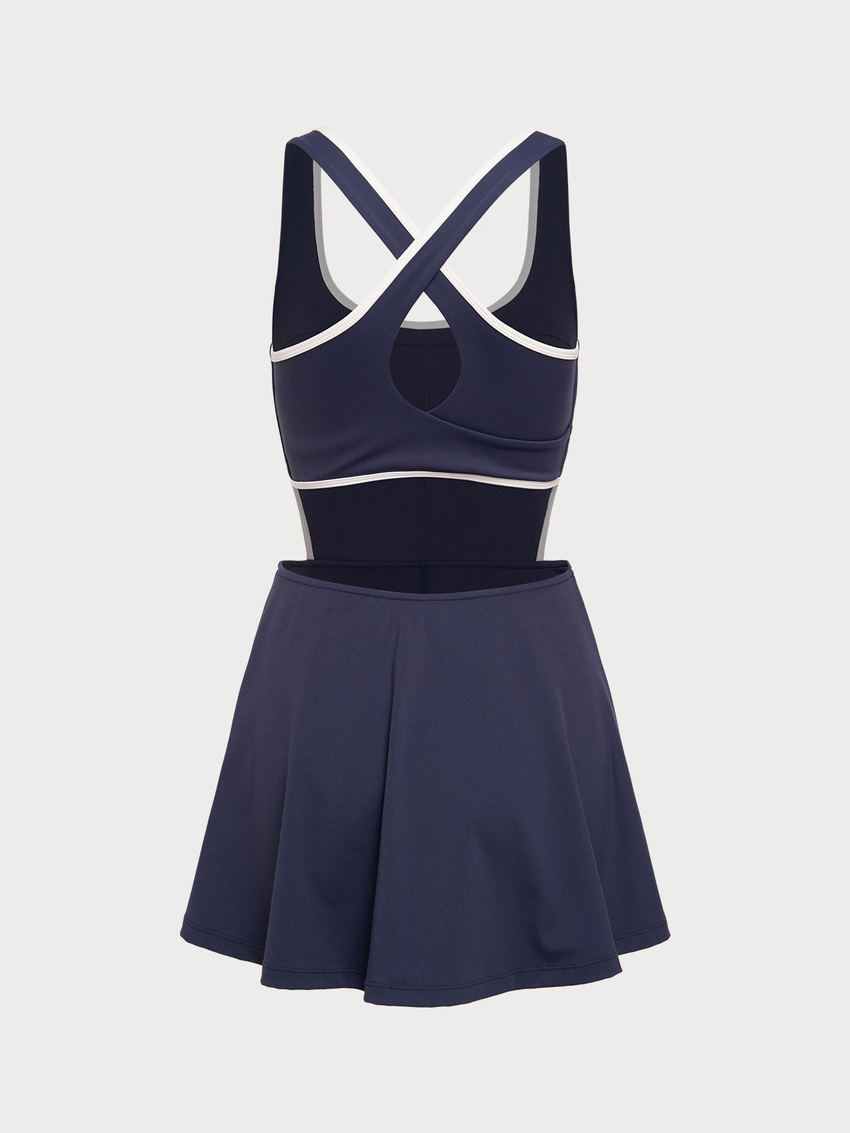 Navy Contrast Cut-Out Dress