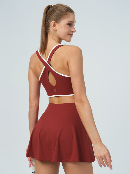 Dark Red Cut-Out Dress