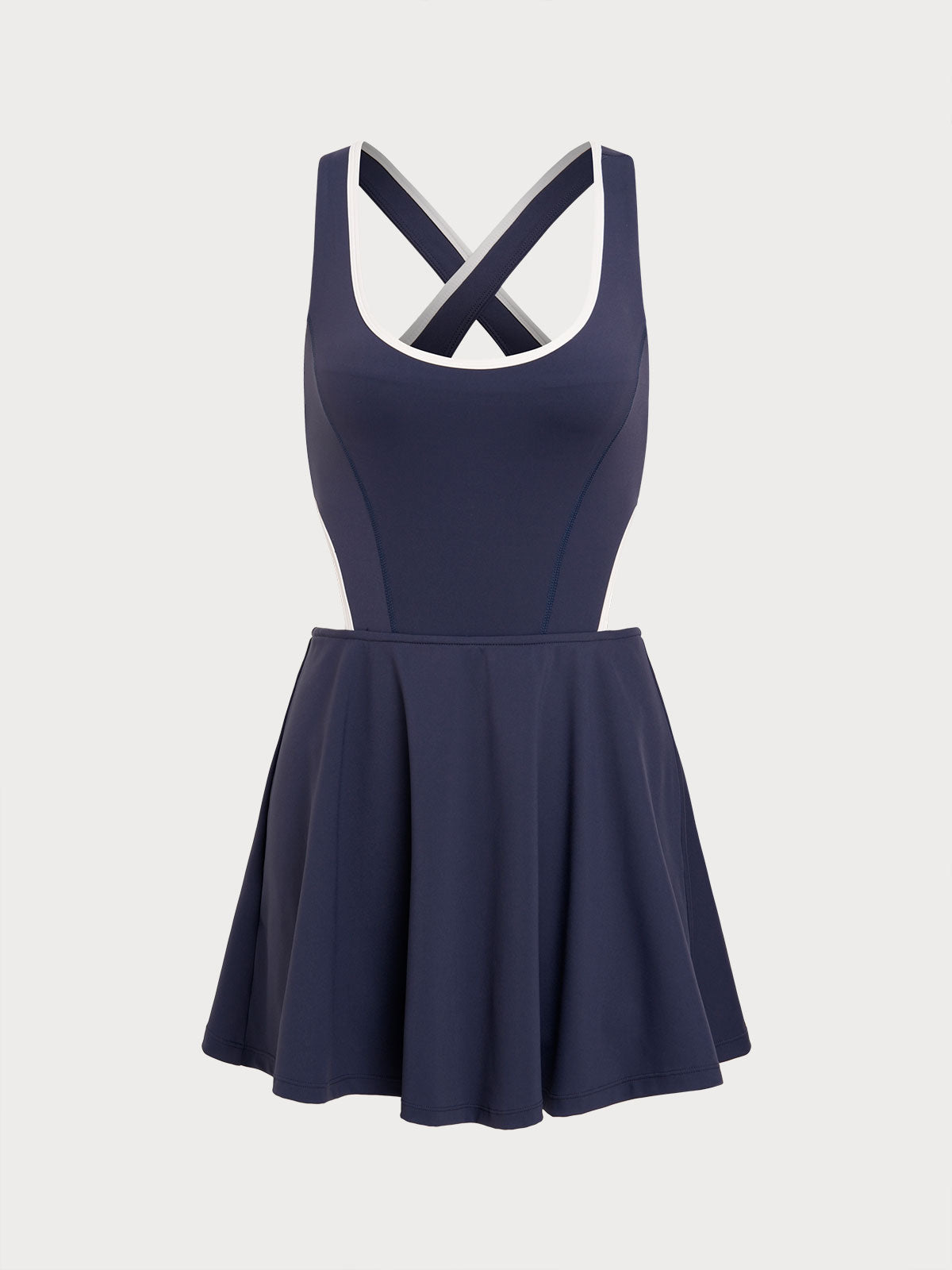 Navy Contrast Cut-Out Dress