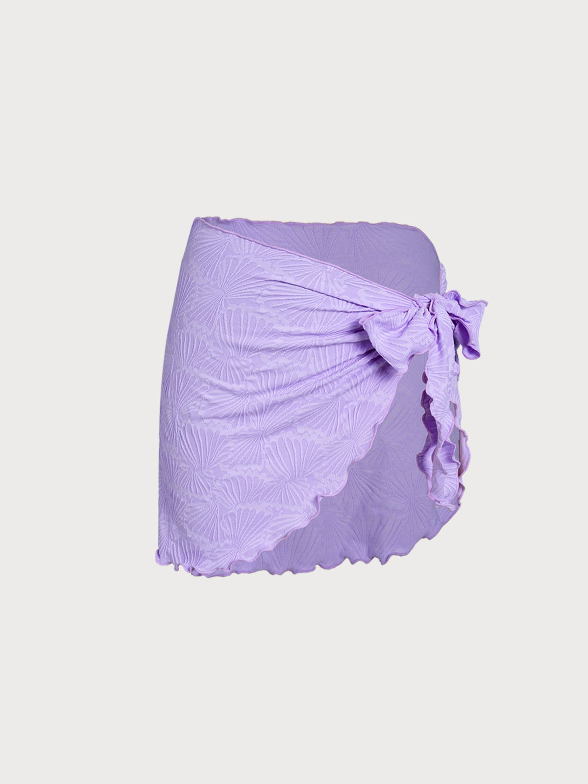 Purple Jacquard Wrap Cover-Up Skirt
