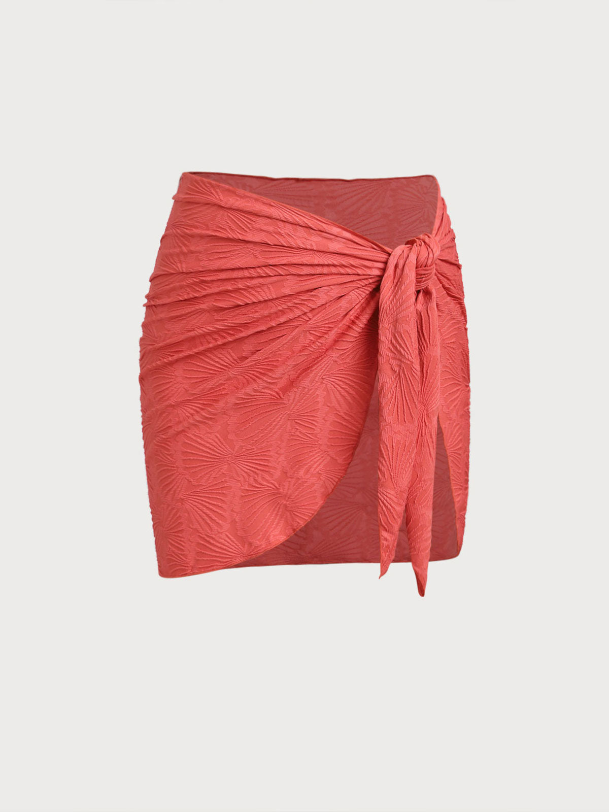Red Jacquard Cover up Skirt