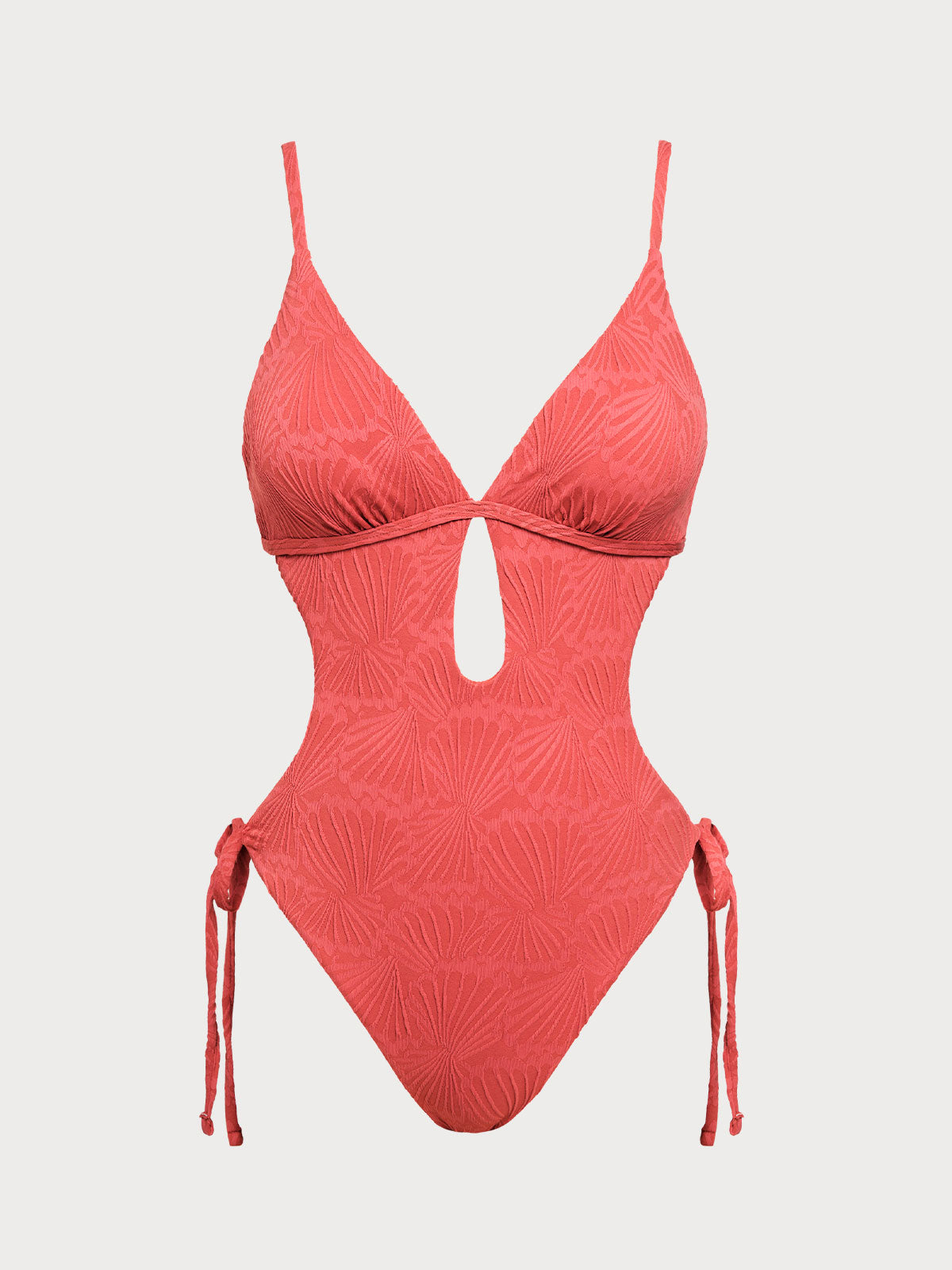 Red Jacquard X Cross One-Piece Swimsuit