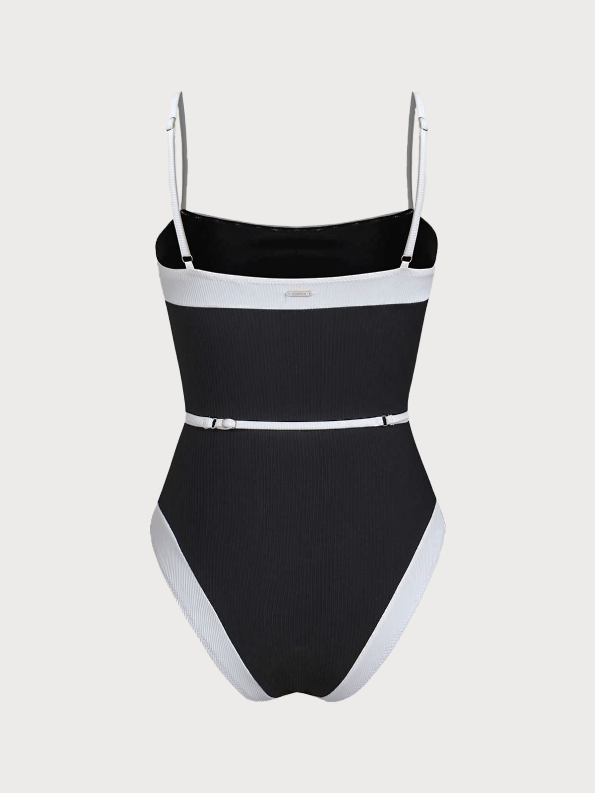 Black Contrast Gleam One-Piece Swimsuit