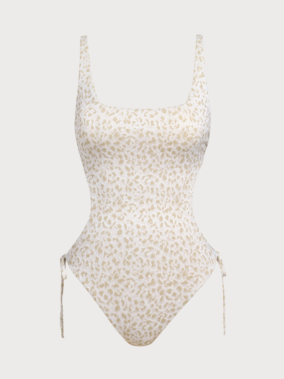 White Leopard Cross One-Piece Swimsuit