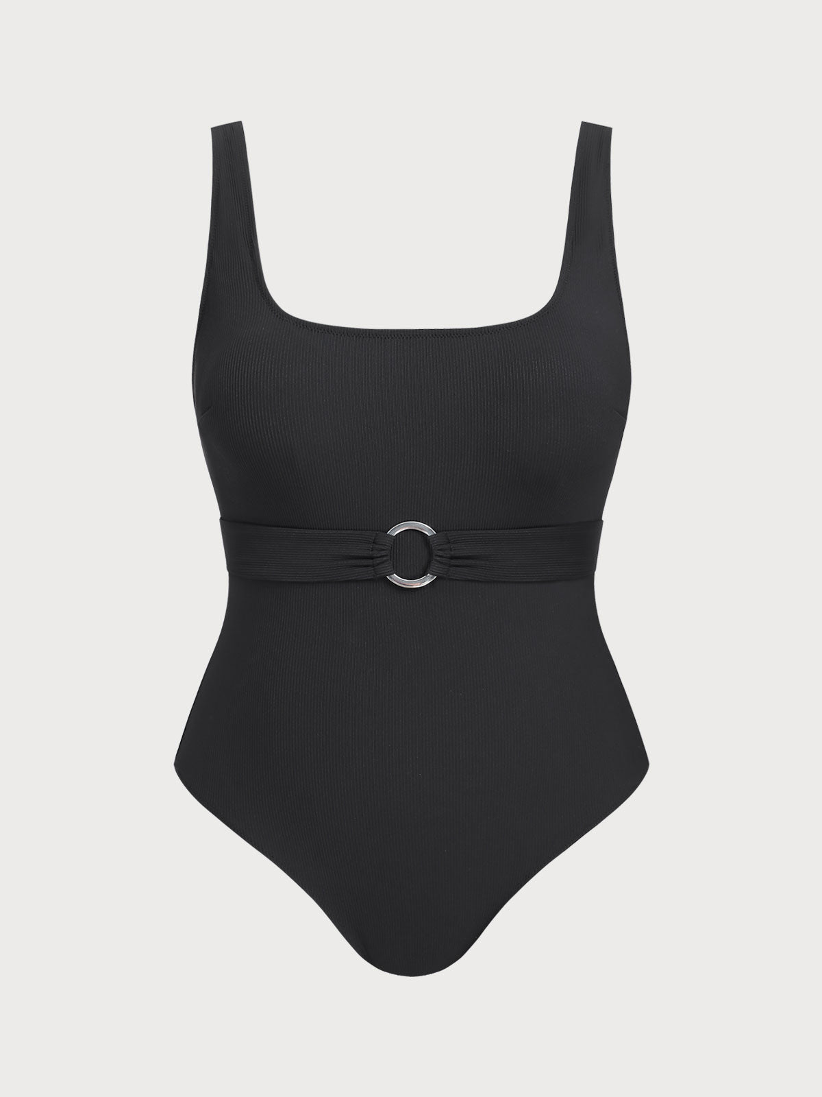 Black U-shape Plus Size One-Piece Swimsuit